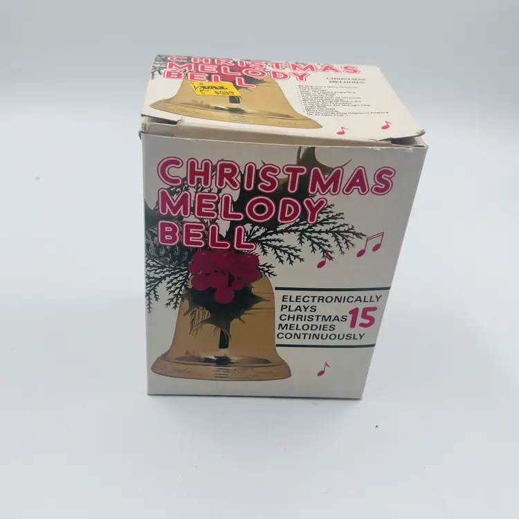 Vintage Christmas Melody Bell - Plays 15 Holiday Tunes - Works - Boxed, 1980s - Made in Hong Kong