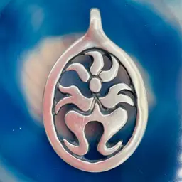 Sterling Stamped Silver Pendant Kali Ma Eternal Hindu Goddess