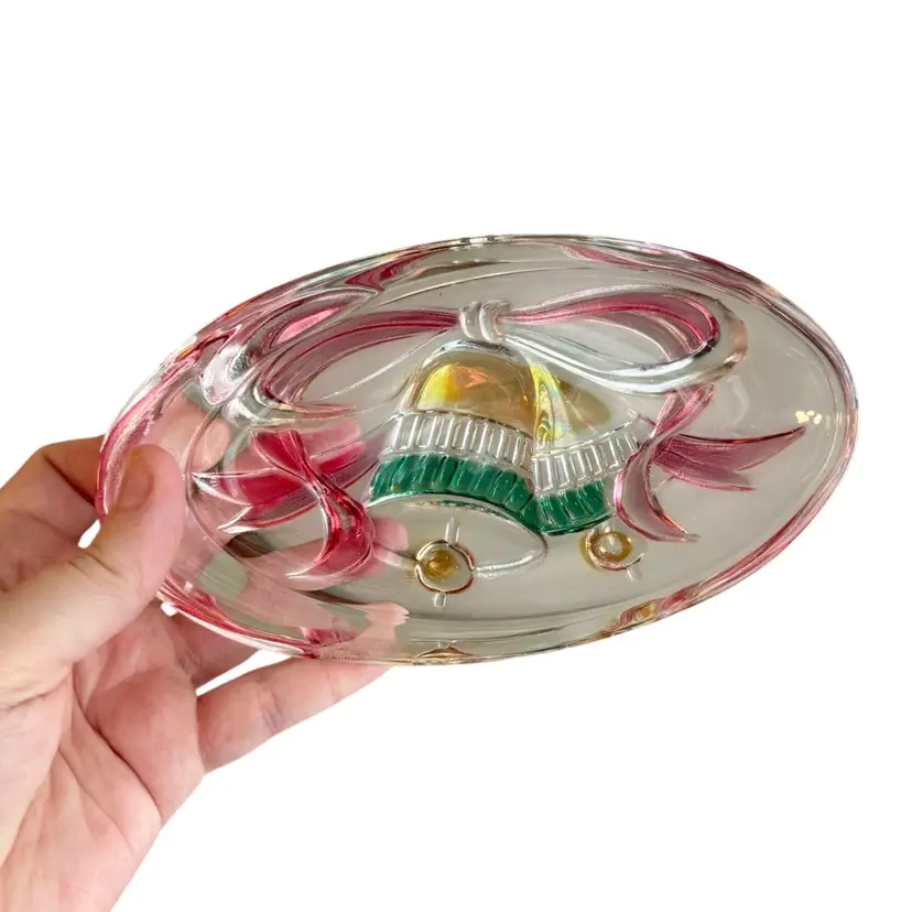 Mikasa Savior Vivre Crystal Oval Candy Nut Dish, Holiday Spirit Collection 4”x7”