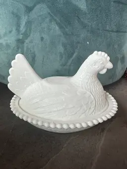 Indiana Milk Glass Hen On Nest