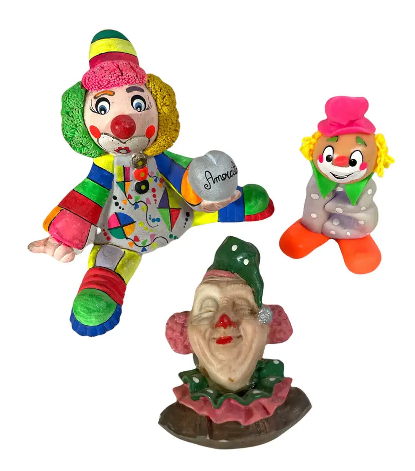Cute Circus Clown Lot Clown Figures & Vintage Magnet Letter B Clown