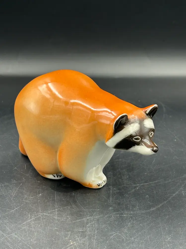 Lomonosov Russian porcelain raccoon figurine