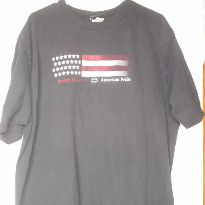 Black 2008 Harley Davidson T-Shirt American Flag Eagle PA Unisex Sz 2X Double sided