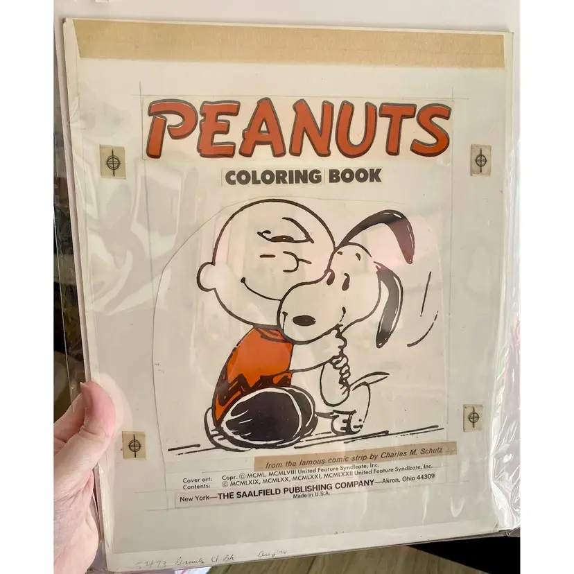 Original 1974 Peanuts Coloring Book Cover Proof + Coloring Book