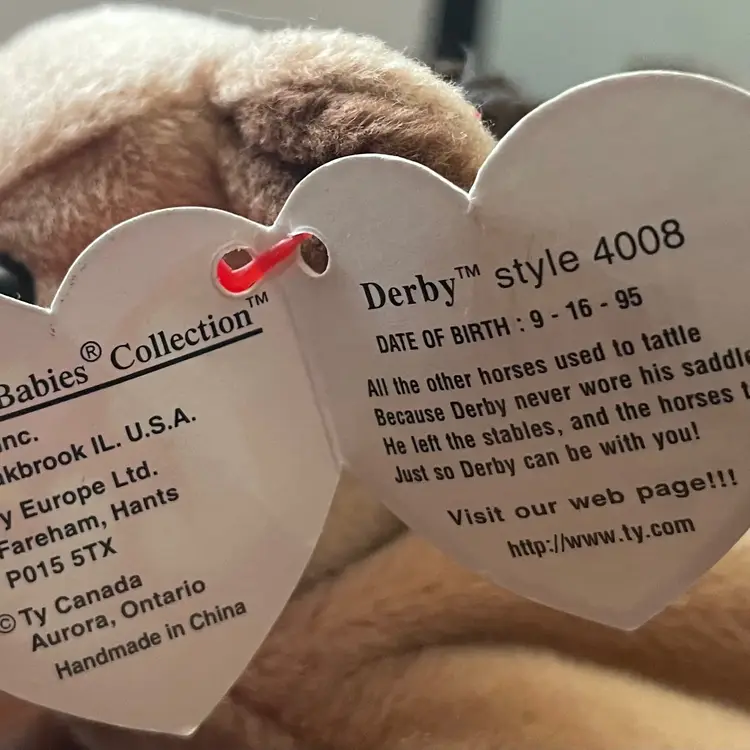 1996 Ty Beanie Baby “Derby” 4th generation