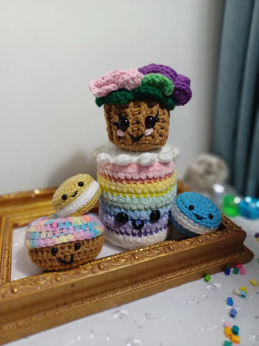 Crocheted sweets set