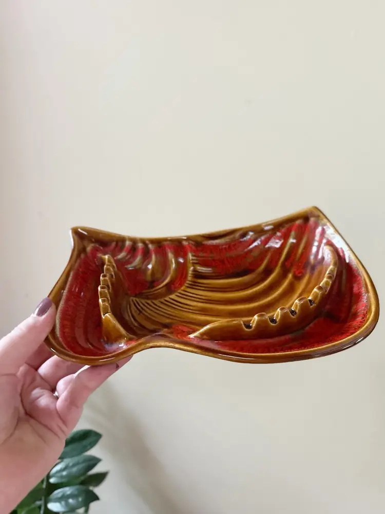 Vintage Mid Century Modern Red Brown California Pottery