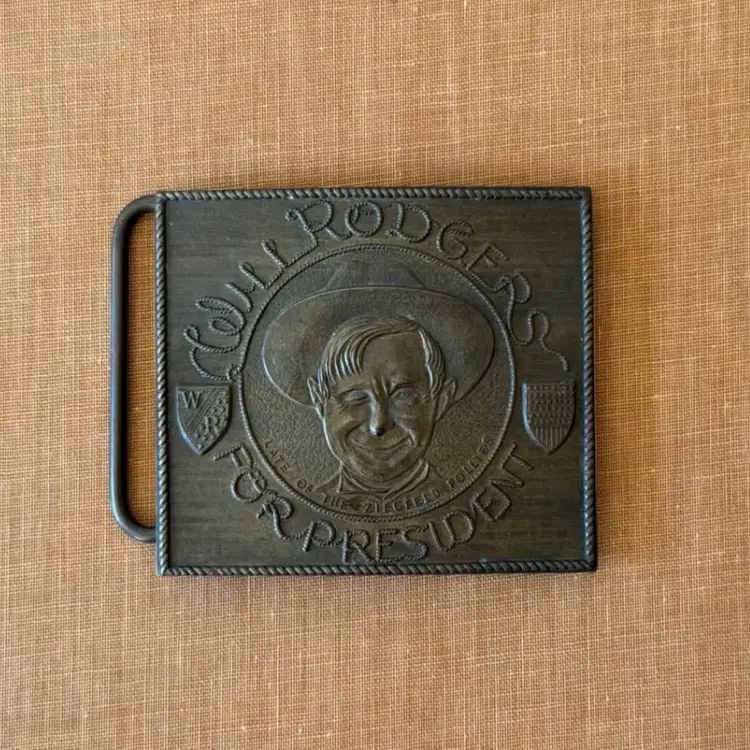 Vintage “Will Rodgers For President” Novelty Belt Buckle