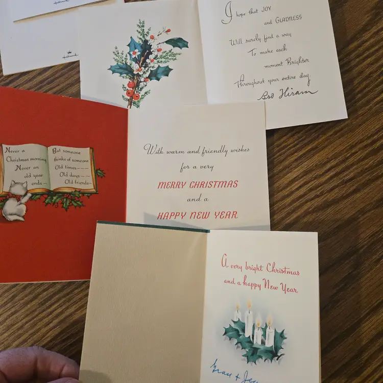 1970s-14 Used Christmas cards- Name Brand (Lot#1) - Crafts!