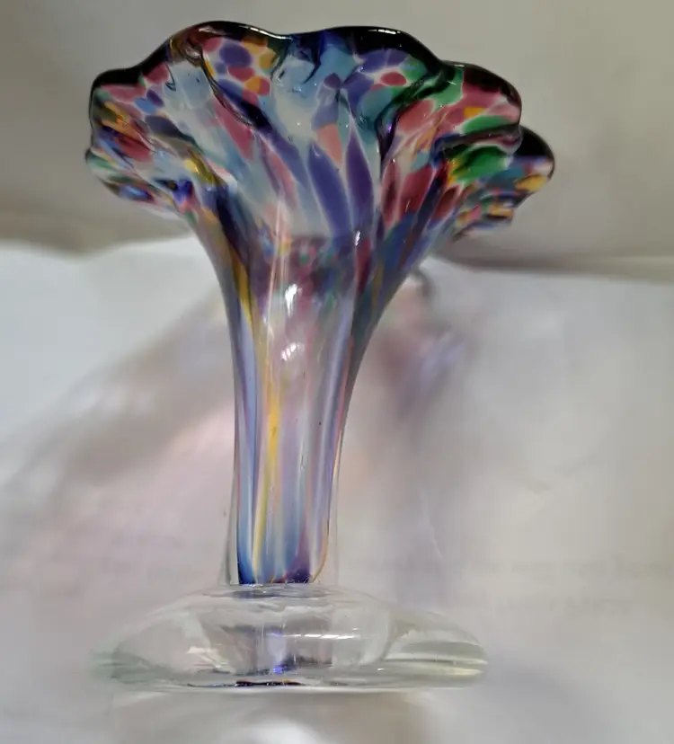 Hand Blown Confetti Small Bud Vase C A Smith?