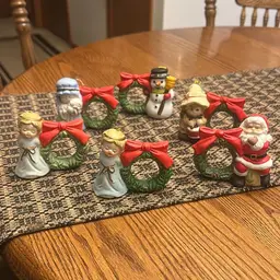 VTG! 1970’s Jasco Little Chimers Christmas Bell Napkin Rings Set Of 6 Bisque