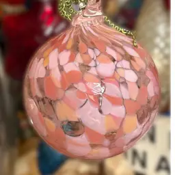 Peach And Pink Glass Orb/ornament