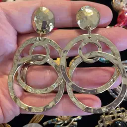 Clip On Gold Tone Earrings