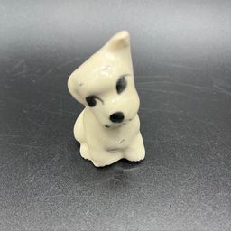 Itty Bitty Ceramic Puppy 2.5" tall Black & White