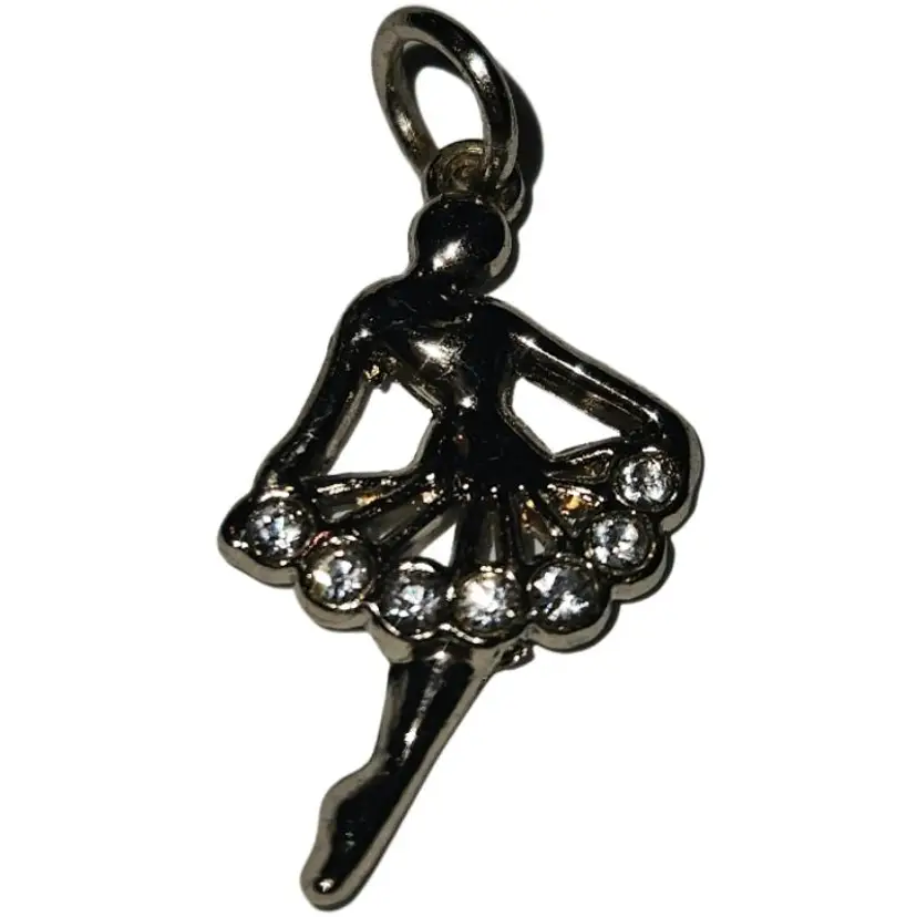 Elegant Ballerina Charm with Rhinestones