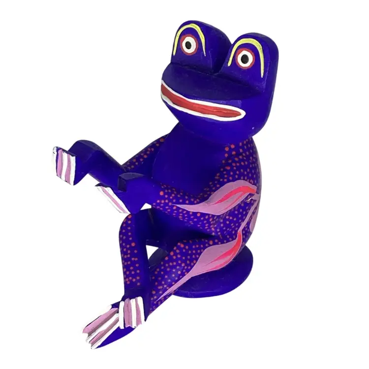 Oaxacan Glowing Wood Carved Frog