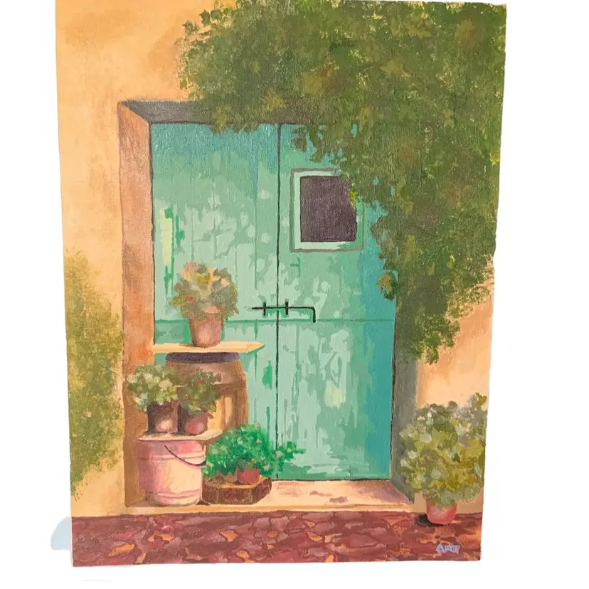 21 “Flower Towers At My Door” By Art. Signed By Artist 16” By 12” Oil On Canvas