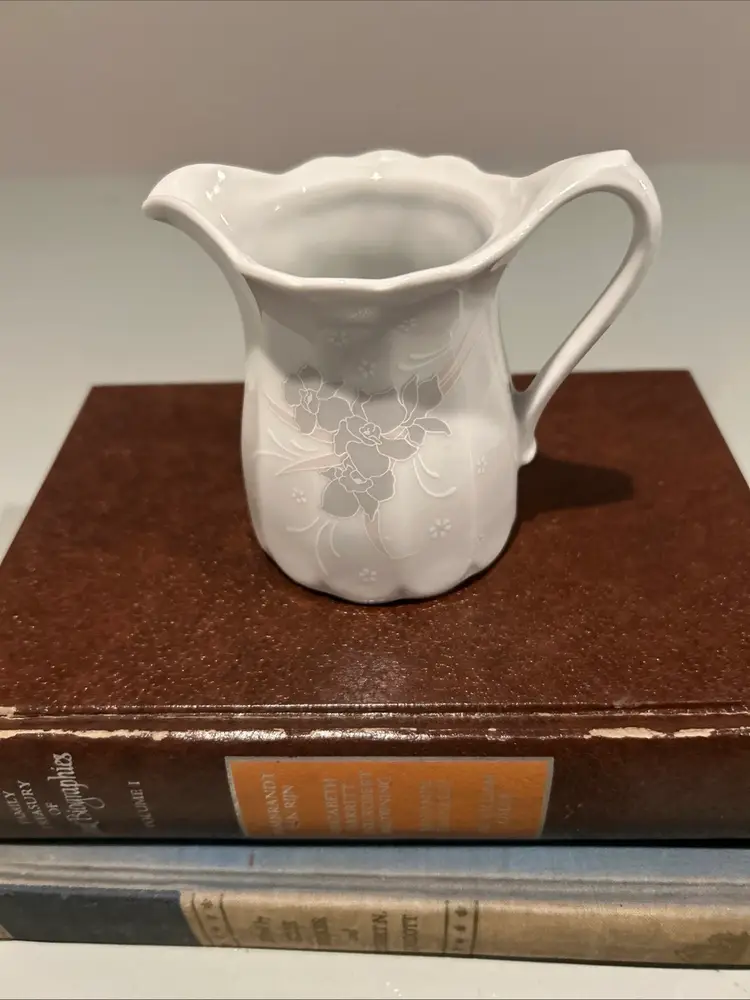 Vintage Floral Creamer Eschenbach Bavaria Germany.  3.25 X 4 Inches