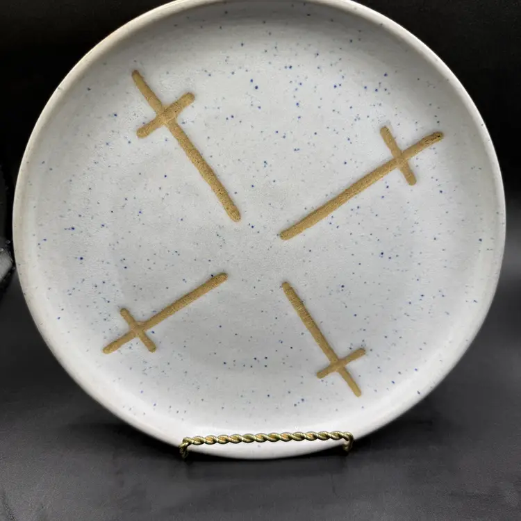 Vintage Jane & Gordon Martz Marshall Studios Cross Painted Plate 8.25”