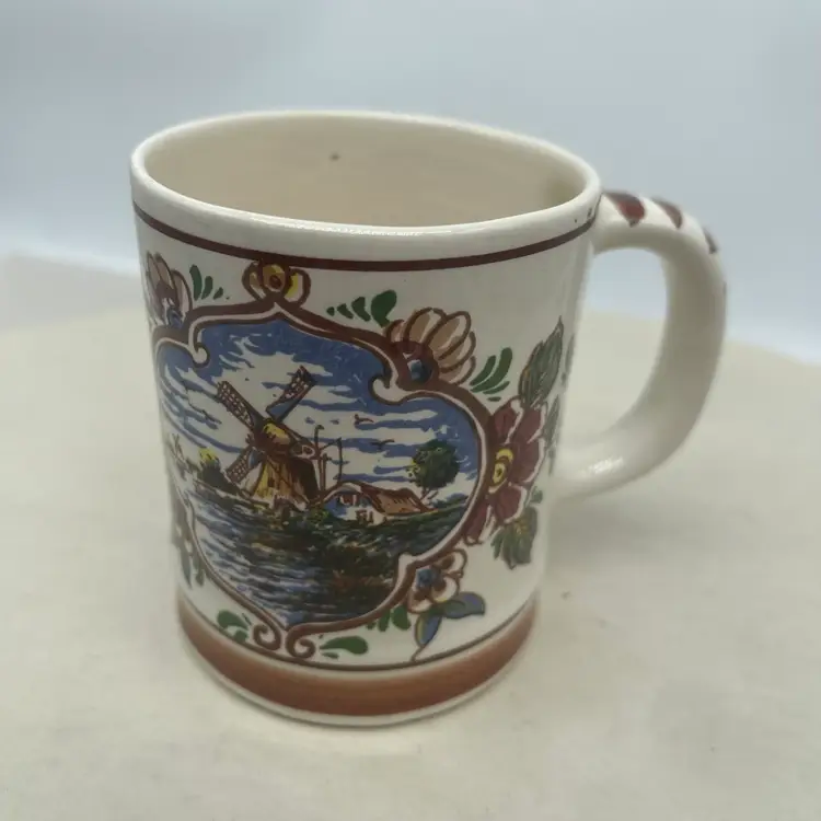 #1046 Polychrome Delft Ware Holland Mug Or Tankard