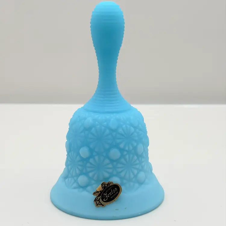 Fenton Daisy And Button Blue Satin Bell