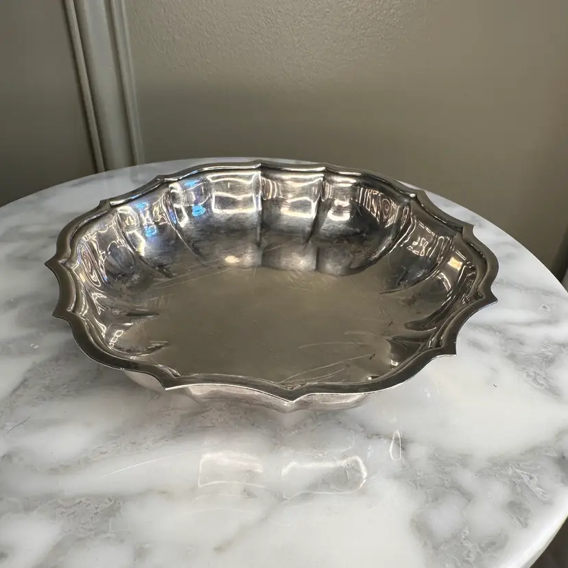 🔔International Silver Co. Chippendale pattern silver-plated bonbon, nut, or candy bowl