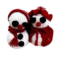 011 Vintage Crochet Mr & Mrs Claus Christmas Decor