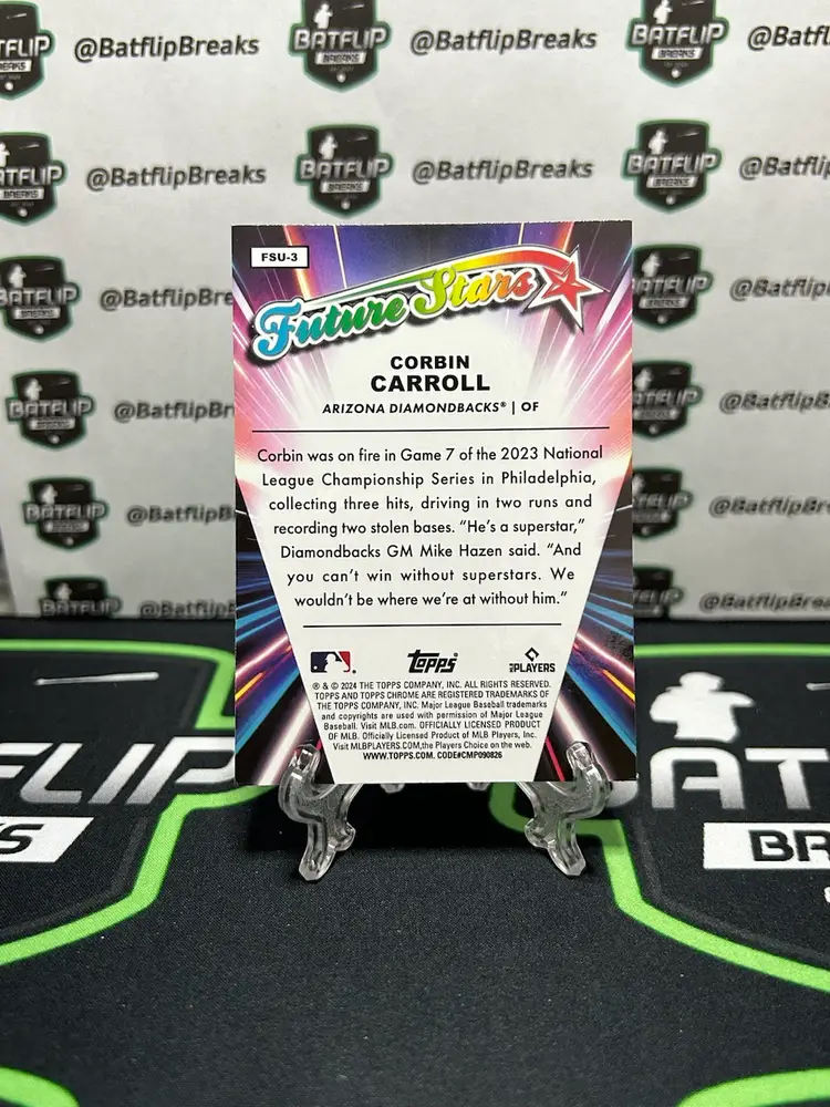 Corbin Carroll 2024 Topps Chrome Update Future Stars Insert #FSU-3 Arizona Diamondbacks