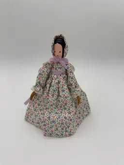 8.5” (Signed) Little Brown House Original 1976 Wood Hitty Doll Vintage Rare