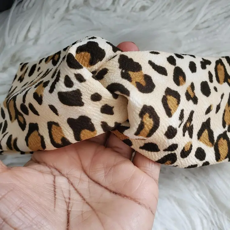 Handcrafted Adult Black & Brown Cheetah Print Knotted Front Headband