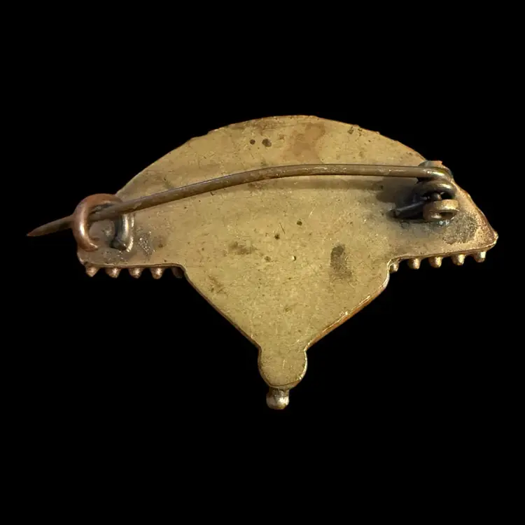 Micro Mosaic Fan Brooch 1.5”