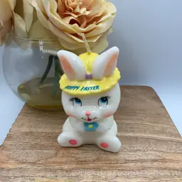 Hoppy Easter Vintage Bunny Candle 4”