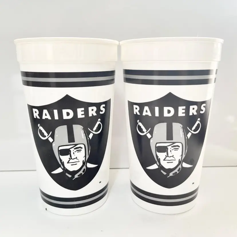 NFL Raiders Cups Miller Lite Beer Advertising Plastic Big