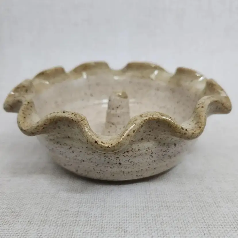 Handcrafted Art Pottery Apple Baker, Ring Holder, Trinket Stoneware Bowl, Signed