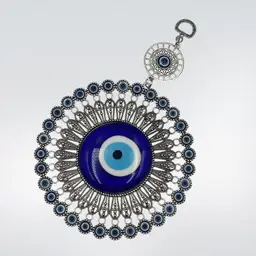 Evil Eye Glass & Metal Suncatcher Hanging Decoration 8.5”