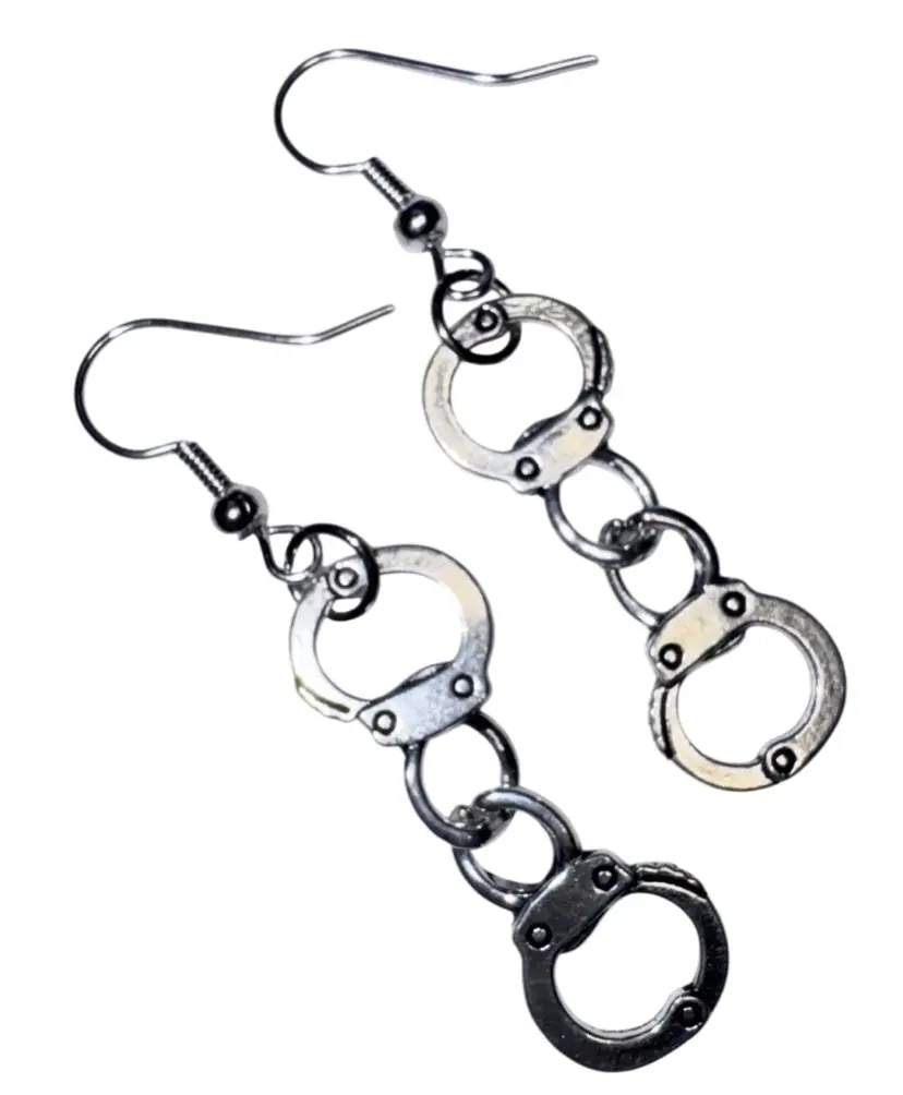 Handcuffs Charms Handmade Dangle/Fishhook Earrings