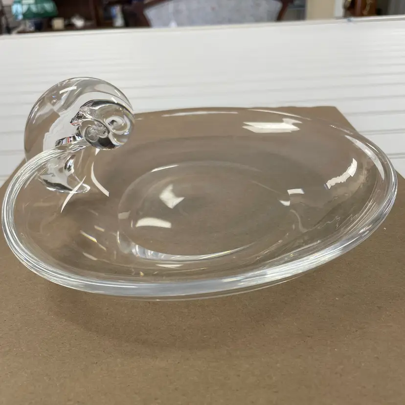 Vintage Signed Steuben Art Glass Olive Dish Ashtray