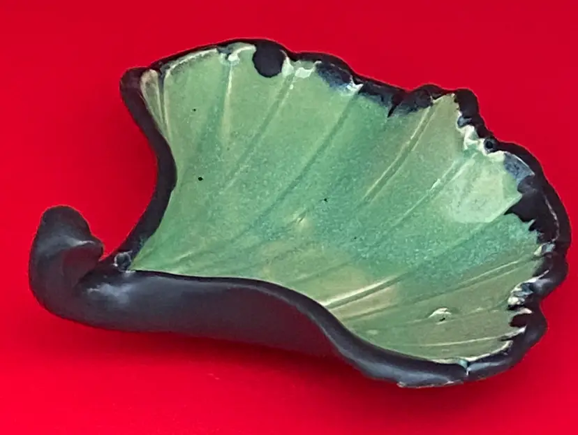 Green & Black Trinket Dish or Sauce Bowl