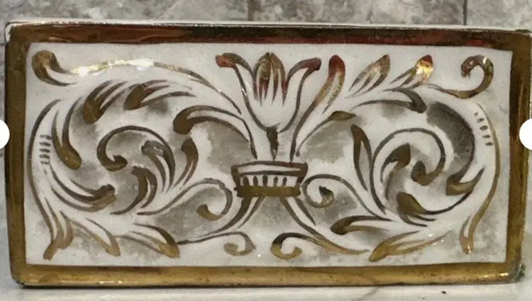 R. Carpodimonte R. S. Marino Vintage Italian Trinket Dish Gold Trim