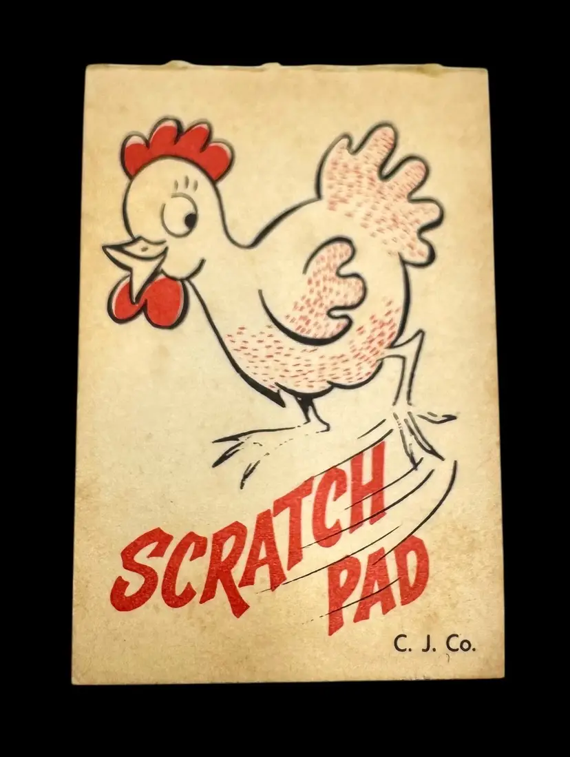 Vintage Miniature Scratch Pad Notepad Notebook Ephemera Vending Prize Chicken