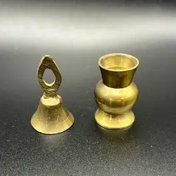 Miniature Brass Bell And Vase