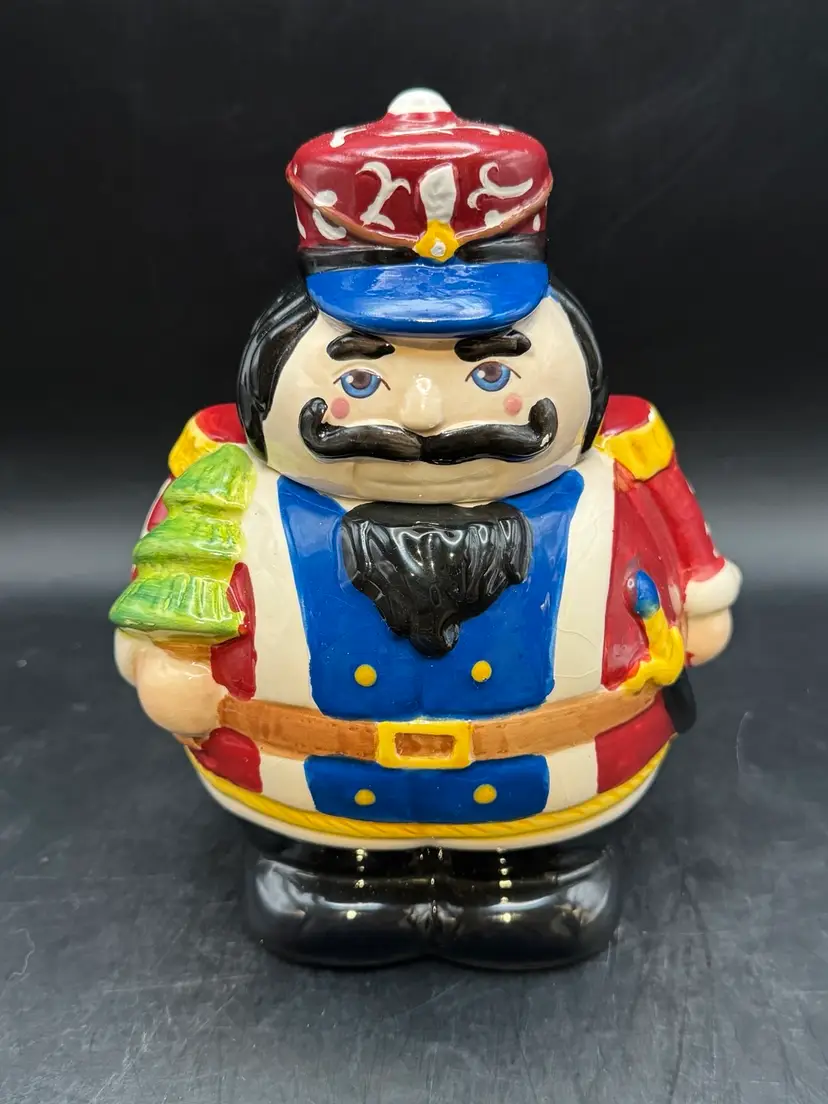 Gibson Everyday 2011 Holiday Nutcracker Ceramic Cookie Jar 8"