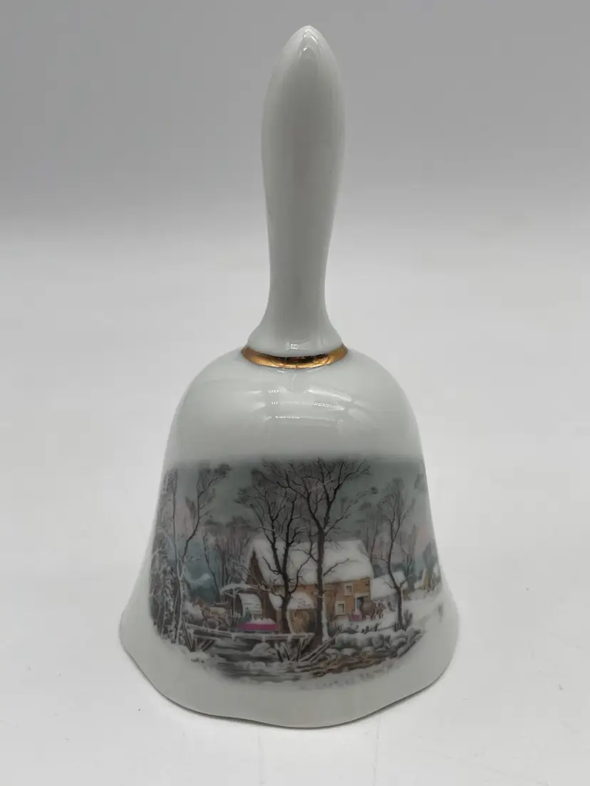 Vintage Currier & Ives Porcelain Bell By Avon