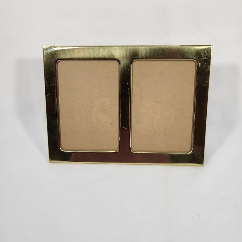 Vintage Hallmark Brass Desktop Double Picture Frame