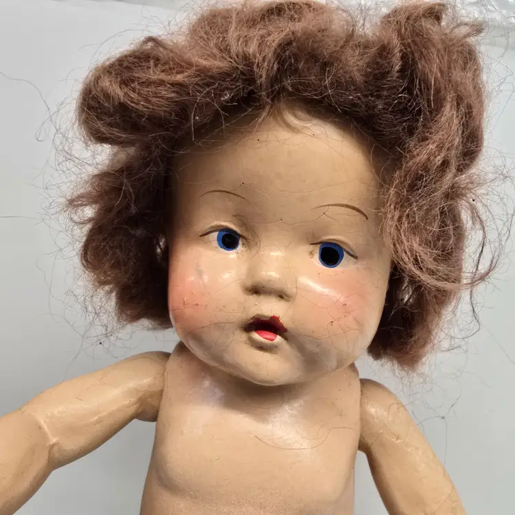 Vintage Unmarked Handpainted Composition Baby Doll