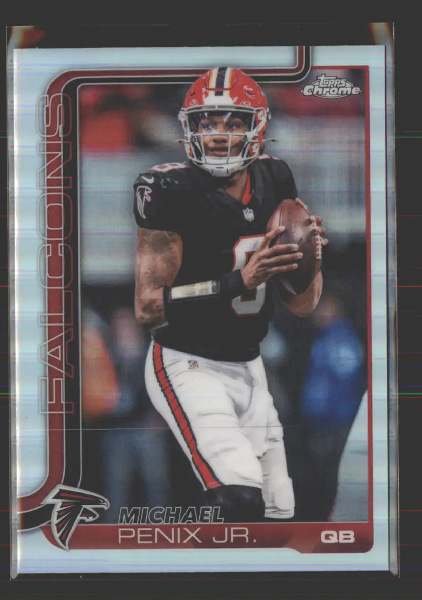 Michael Penix Jr. 2025 Topps Chrome Refractor #15 - (142) - Atlanta Falcons