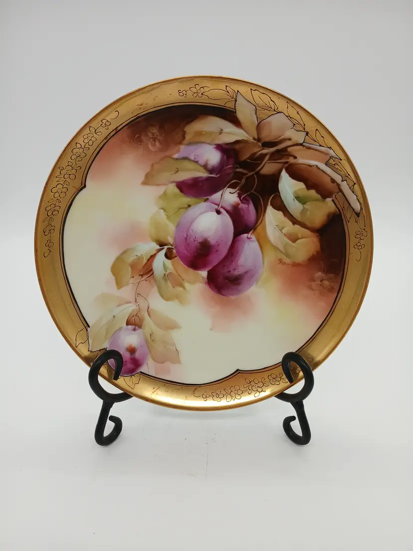 W. A. Pickard Painted Porcelain Plate Signed Rean