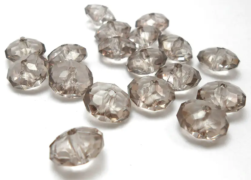 54pcs 10x6MM Faceted Gray Acrylic Rondelle Beads #CC169