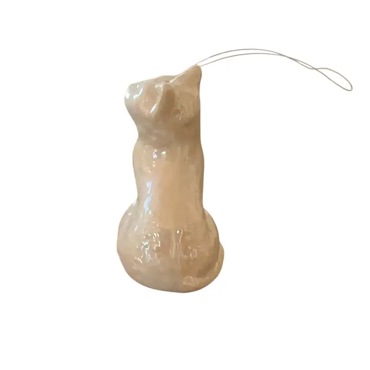 Iridescent White Cat Ornament