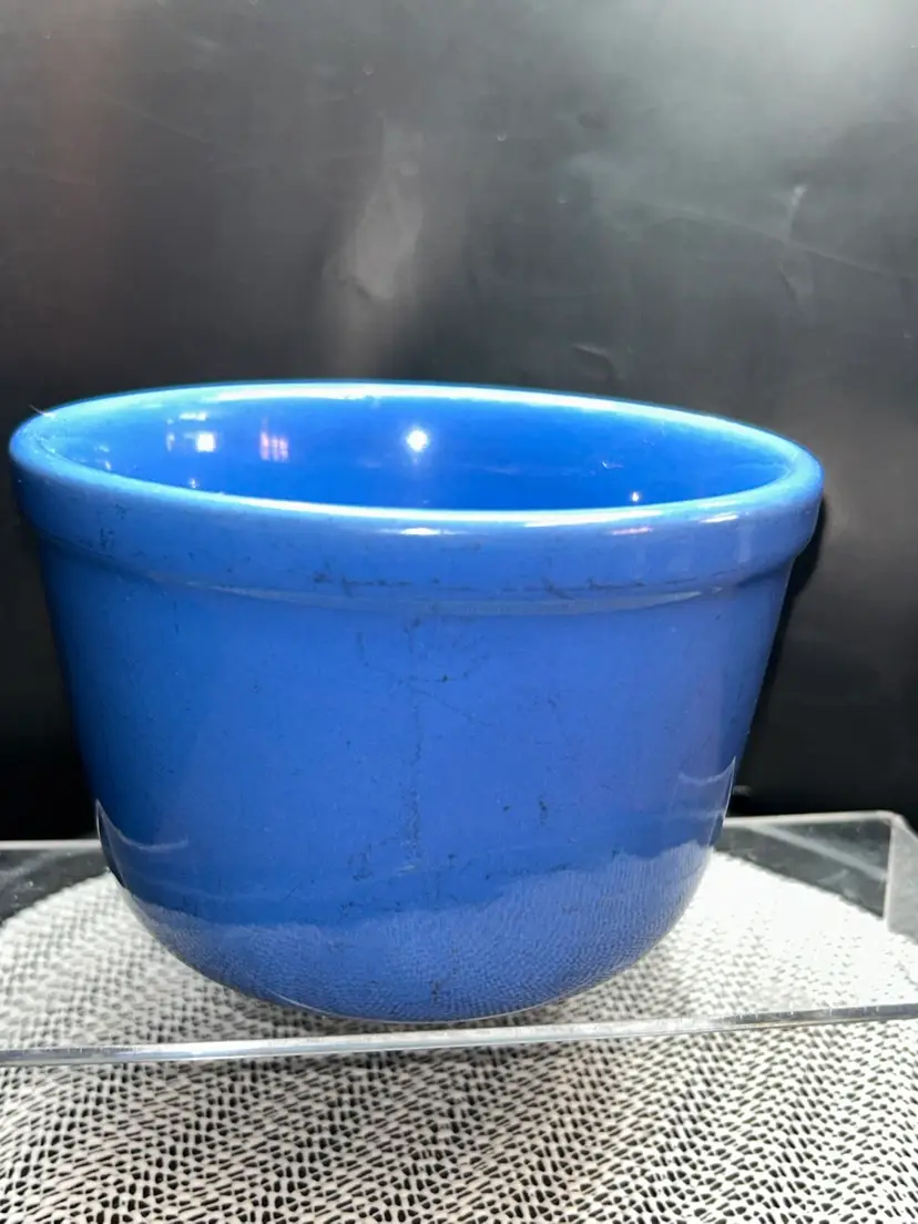 Vintage Blue Oxford Ware Pottery Small Mixing Batter Bowl